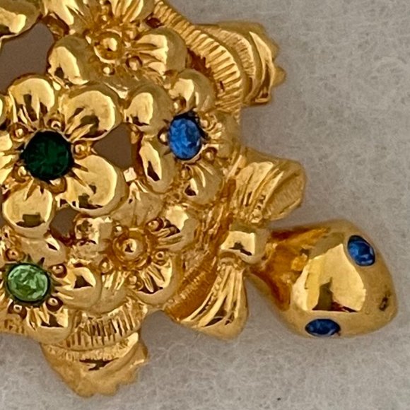 Vintage Bejeweled Turtle Pin - Picture 2 of 5
